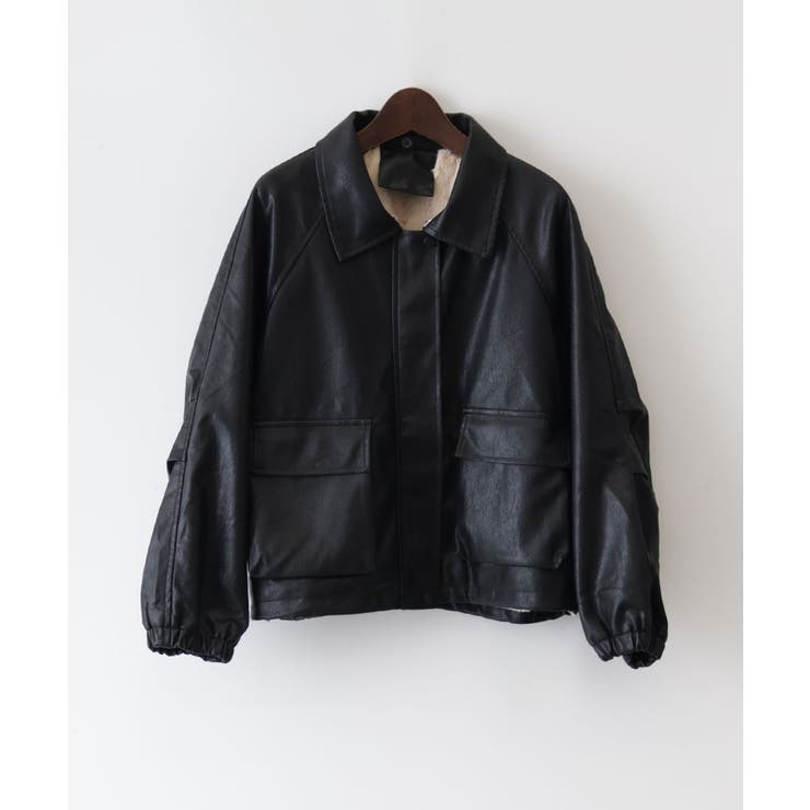 ファー衿フェイクレザーブルゾン | SpRay | 詳細画像34 