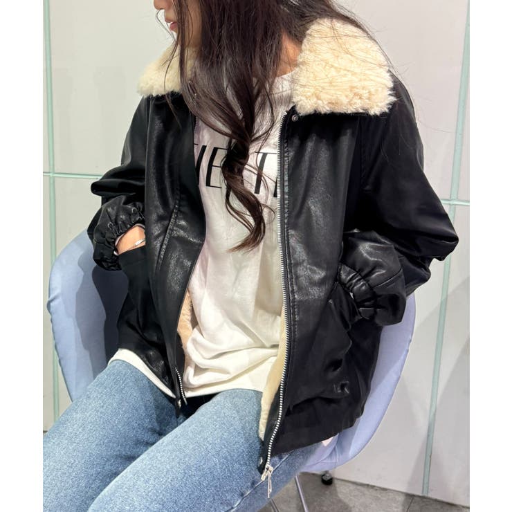 ファー衿フェイクレザーブルゾン | SpRay | 詳細画像53 