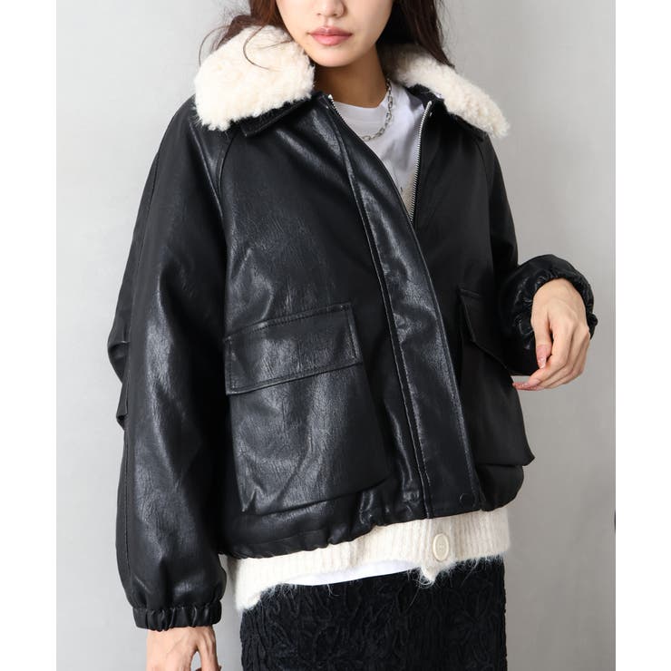 ファー衿フェイクレザーブルゾン | SpRay | 詳細画像60 