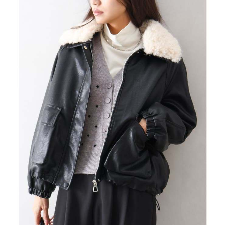 ファー衿フェイクレザーブルゾン | SpRay | 詳細画像61 