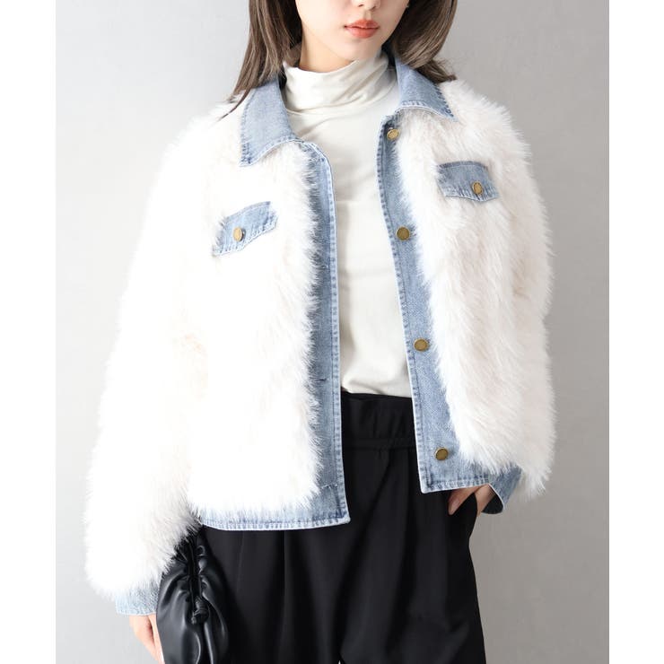 デニム切替ファーブルゾン | SpRay | 詳細画像20 