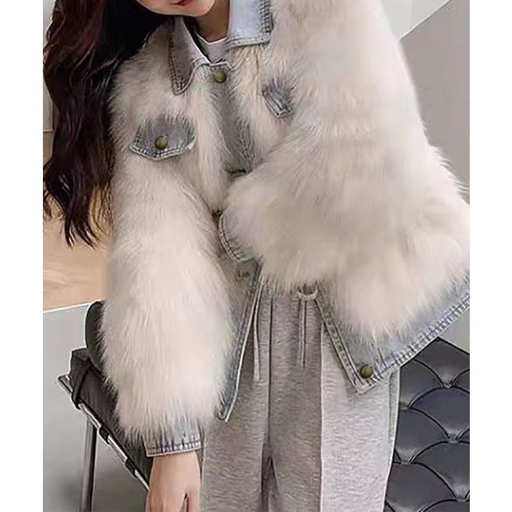 デニム切替ファーブルゾン | SpRay | 詳細画像2 