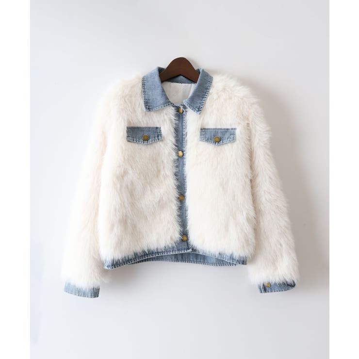 デニム切替ファーブルゾン | SpRay | 詳細画像33 