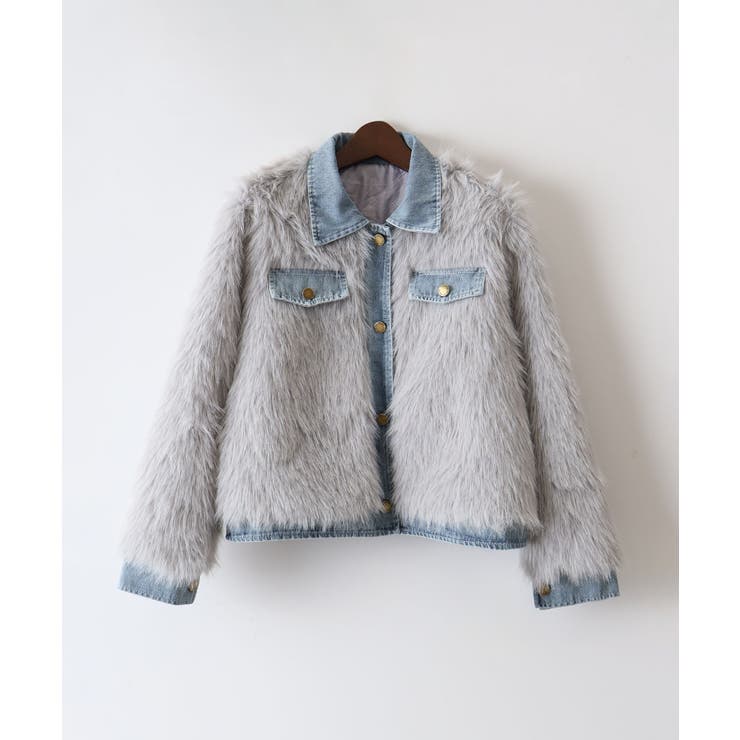 デニム切替ファーブルゾン | SpRay | 詳細画像36 