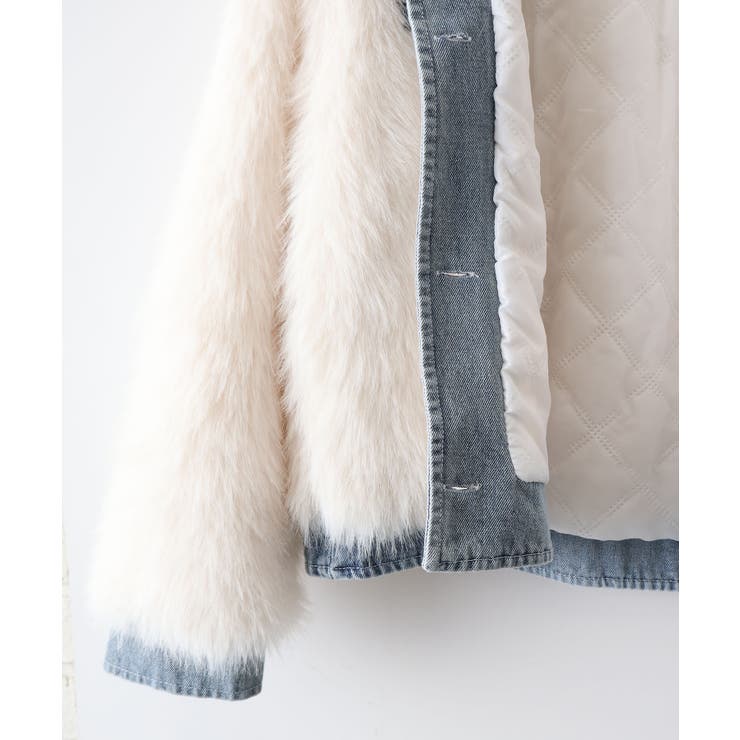 デニム切替ファーブルゾン | SpRay | 詳細画像39 