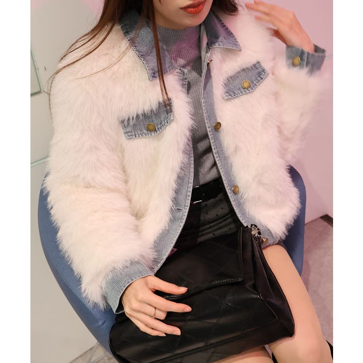 デニム切替ファーブルゾン | SpRay | 詳細画像43 