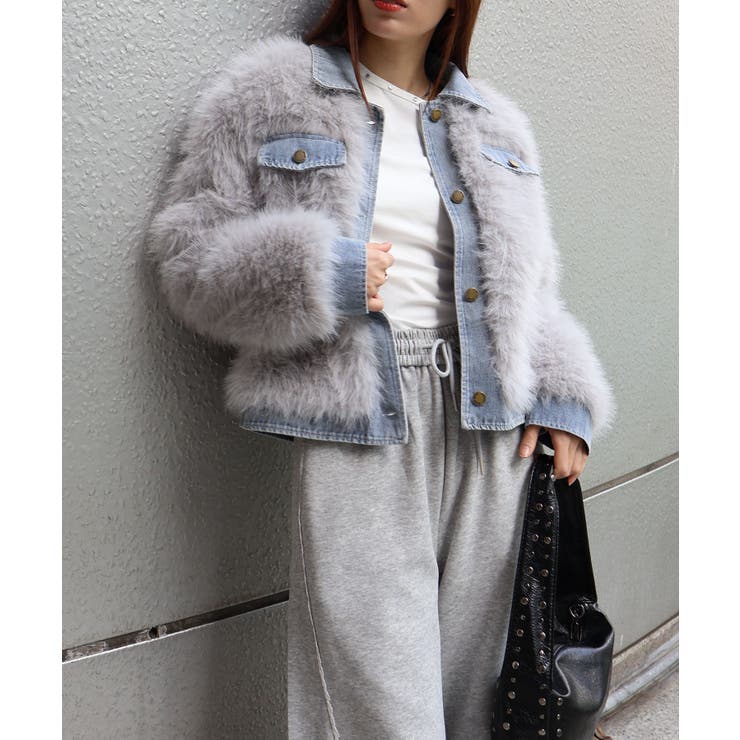 デニム切替ファーブルゾン | SpRay | 詳細画像46 