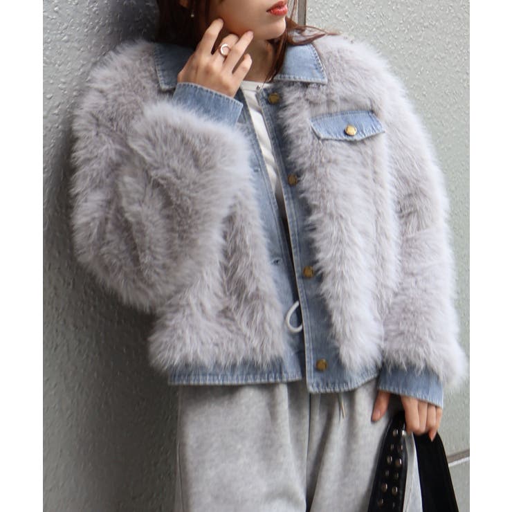 デニム切替ファーブルゾン | SpRay | 詳細画像47 