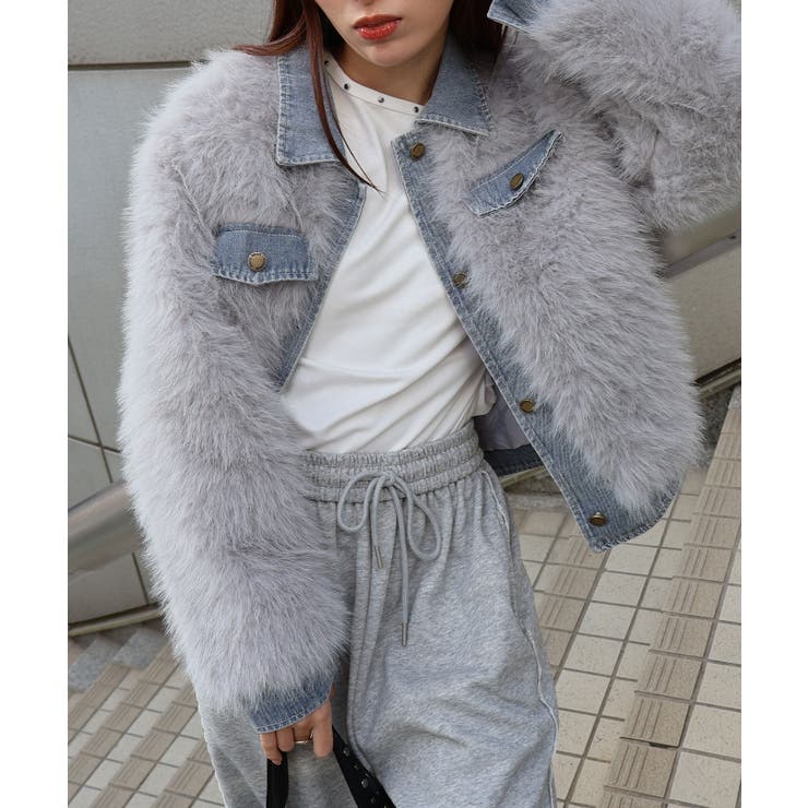 デニム切替ファーブルゾン | SpRay | 詳細画像50 