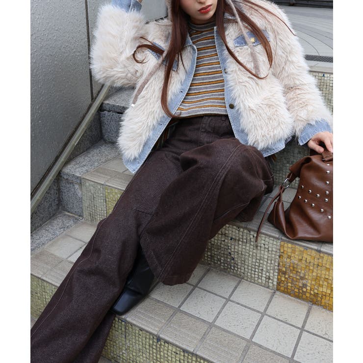 デニム切替ファーブルゾン | SpRay | 詳細画像52 