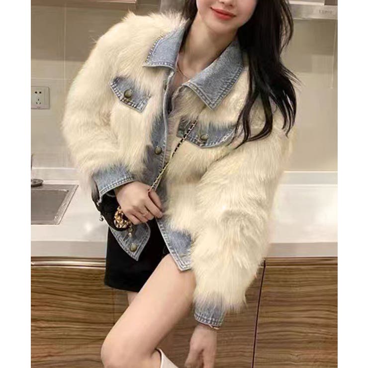 デニム切替ファーブルゾン | SpRay | 詳細画像5 