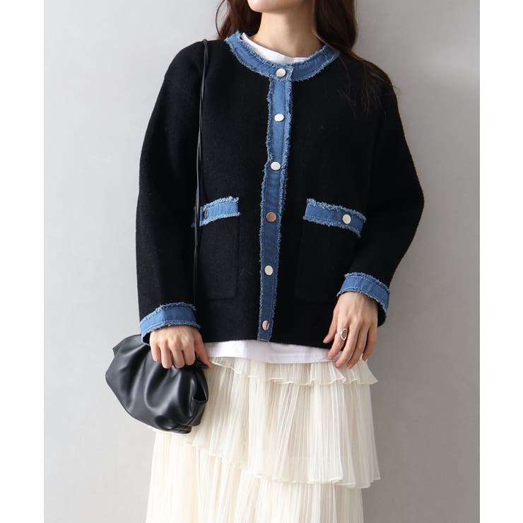 デニムトリムニットジャケット | SpRay | 詳細画像17 