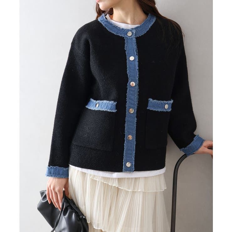 デニムトリムニットジャケット | SpRay | 詳細画像19 