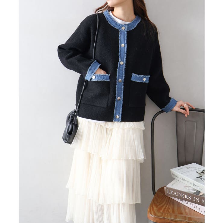 デニムトリムニットジャケット | SpRay | 詳細画像21 