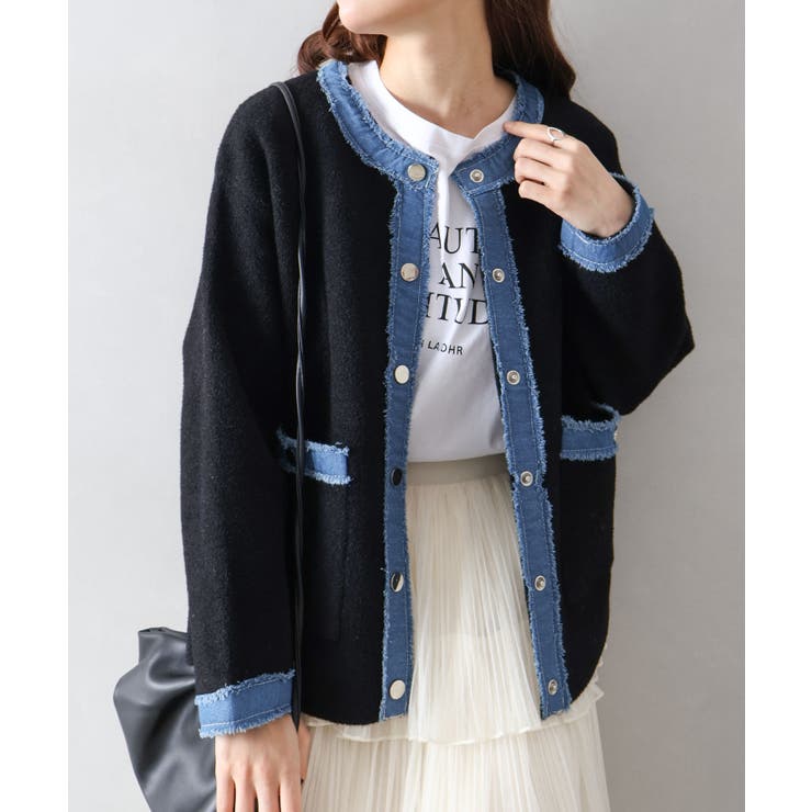 デニムトリムニットジャケット | SpRay | 詳細画像25 