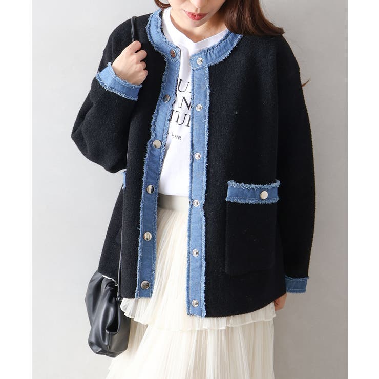 デニムトリムニットジャケット | SpRay | 詳細画像26 