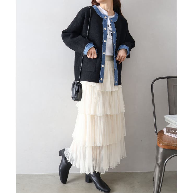 デニムトリムニットジャケット | SpRay | 詳細画像27 