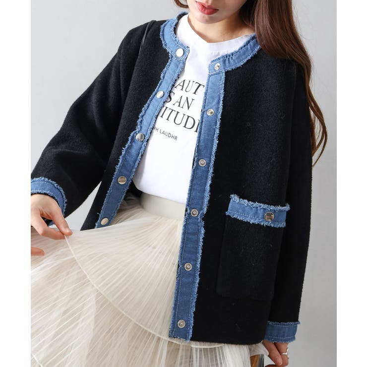 デニムトリムニットジャケット | SpRay | 詳細画像29 