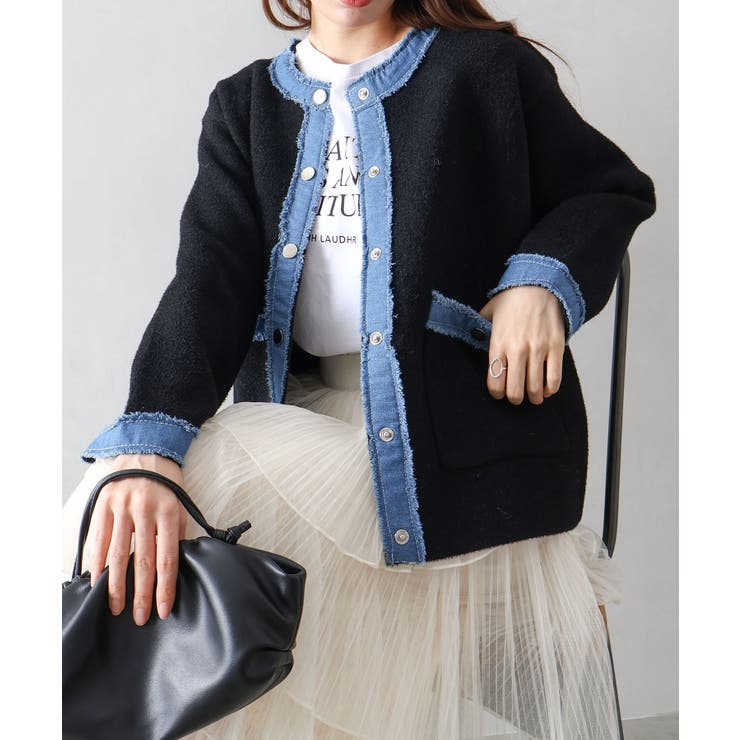 デニムトリムニットジャケット | SpRay | 詳細画像31 