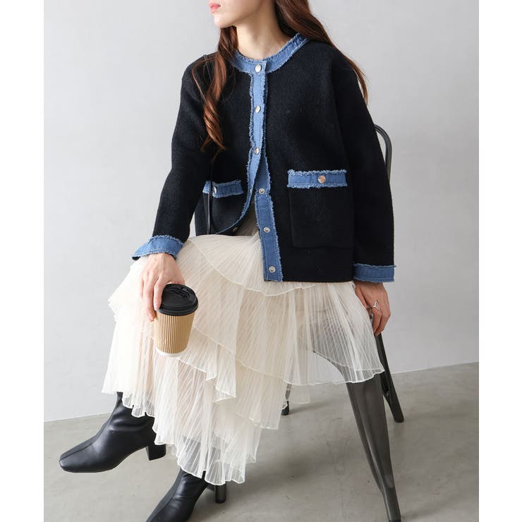 デニムトリムニットジャケット | SpRay | 詳細画像32 