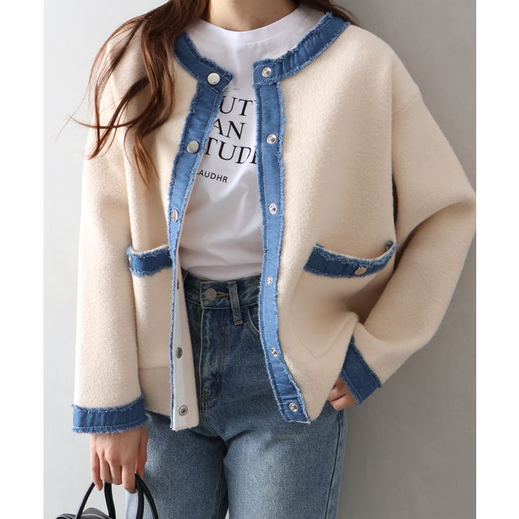 デニムトリムニットジャケット | SpRay | 詳細画像35 