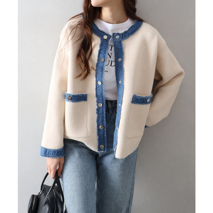 デニムトリムニットジャケット | SpRay | 詳細画像38 