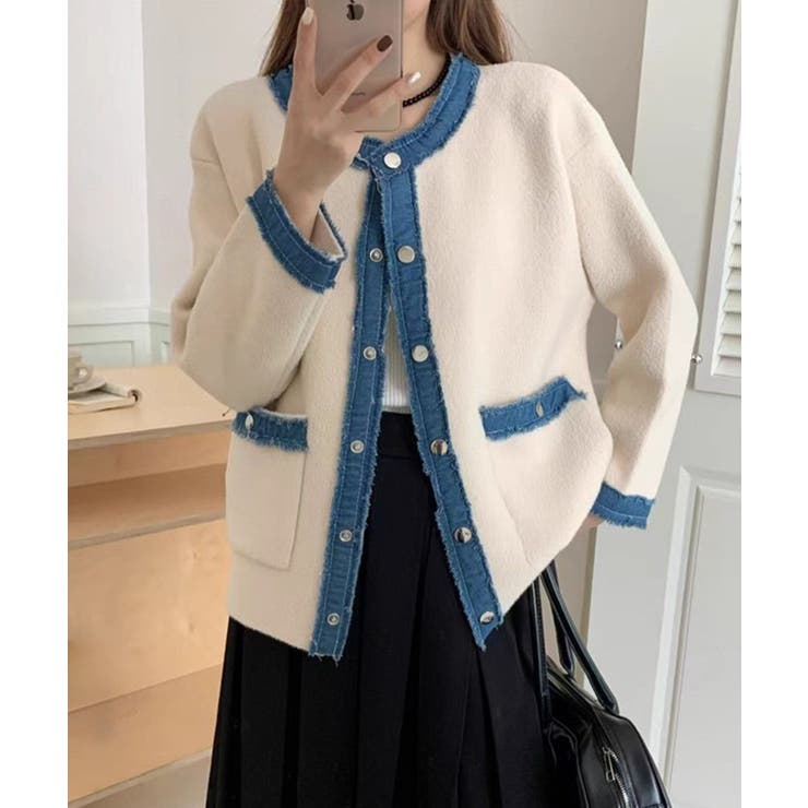 デニムトリムニットジャケット | SpRay | 詳細画像4 