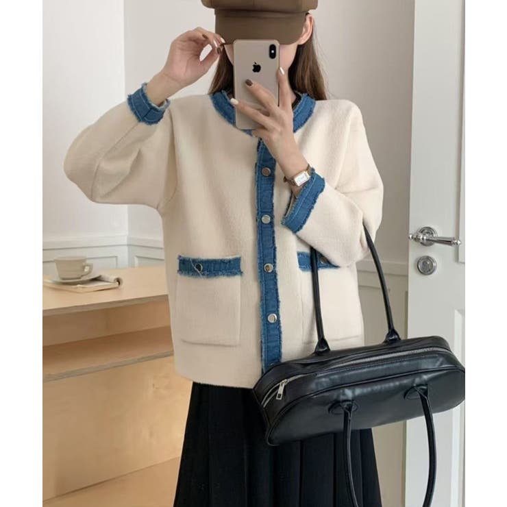 デニムトリムニットジャケット | SpRay | 詳細画像5 