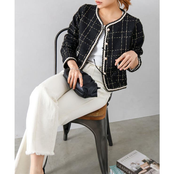 ラメツイードノーカラージャケット | SpRay | 詳細画像11 