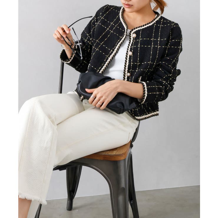 ラメツイードノーカラージャケット | SpRay | 詳細画像12 