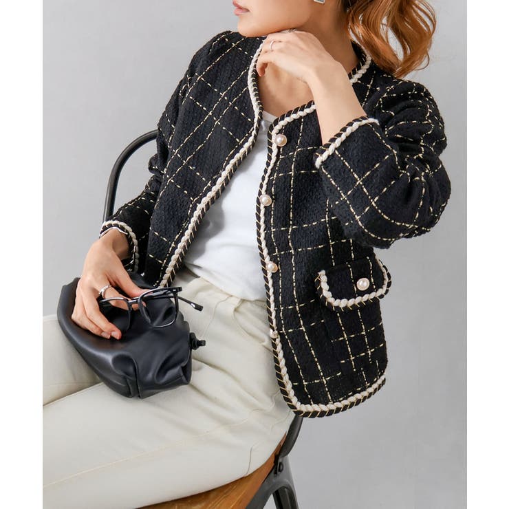 ラメツイードノーカラージャケット | SpRay | 詳細画像14 