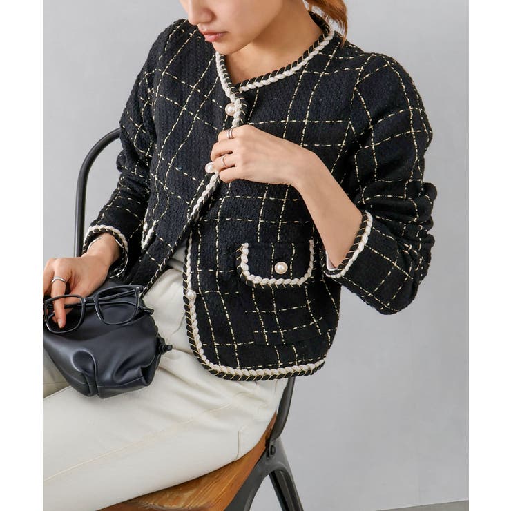 ラメツイードノーカラージャケット | SpRay | 詳細画像15 