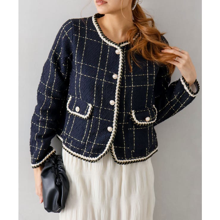 ラメツイードノーカラージャケット | SpRay | 詳細画像19 