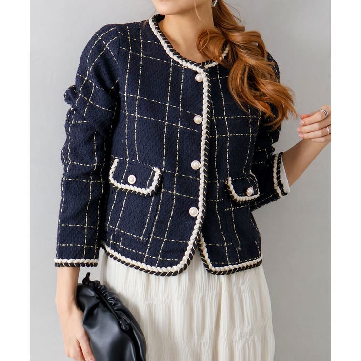 ラメツイードノーカラージャケット | SpRay | 詳細画像22 