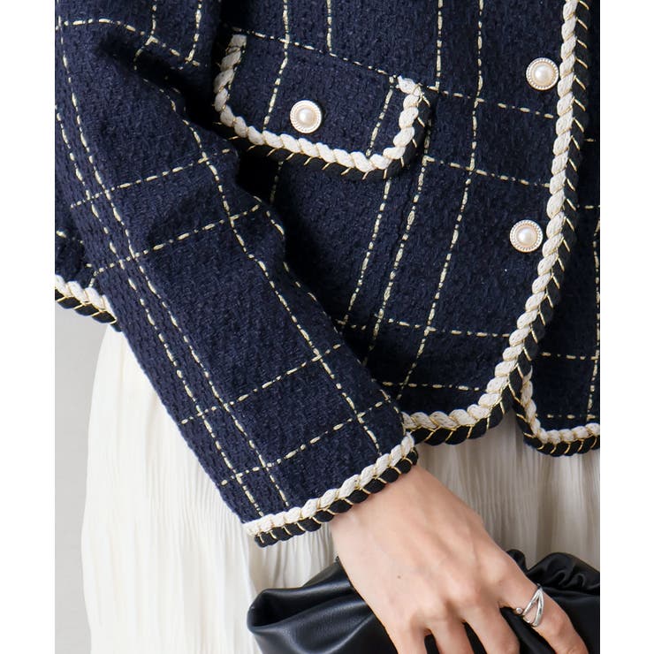 ラメツイードノーカラージャケット | SpRay | 詳細画像25 