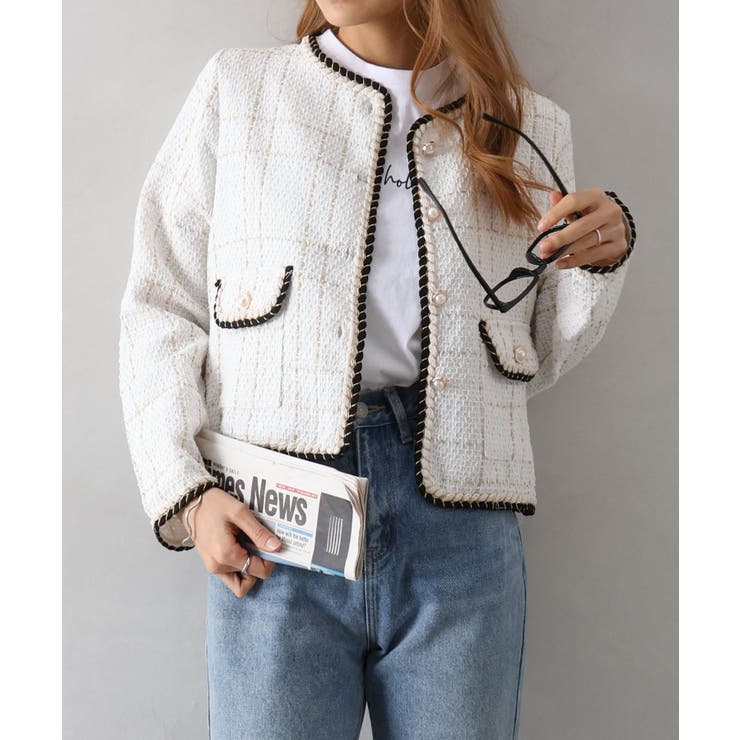 ラメツイードノーカラージャケット | SpRay | 詳細画像26 