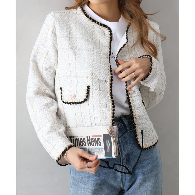 ラメツイードノーカラージャケット | SpRay | 詳細画像27 