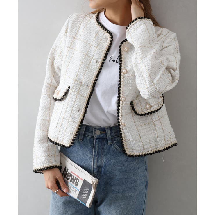 ラメツイードノーカラージャケット | SpRay | 詳細画像28 