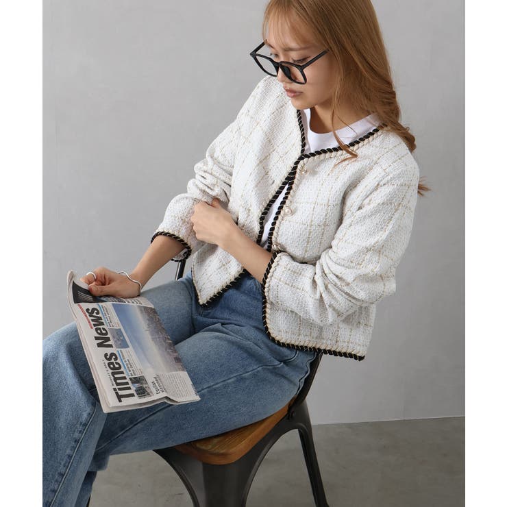 ラメツイードノーカラージャケット | SpRay | 詳細画像31 