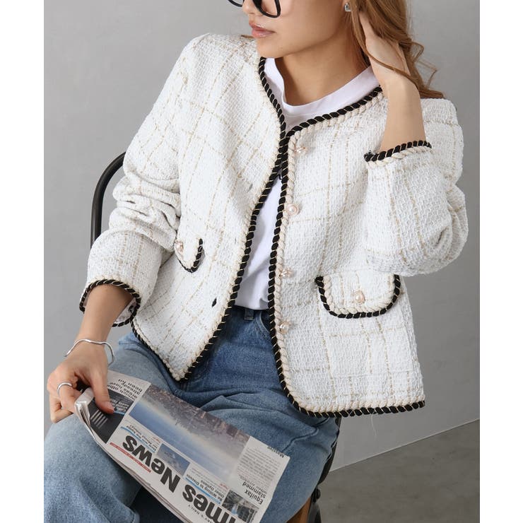 ラメツイードノーカラージャケット | SpRay | 詳細画像33 