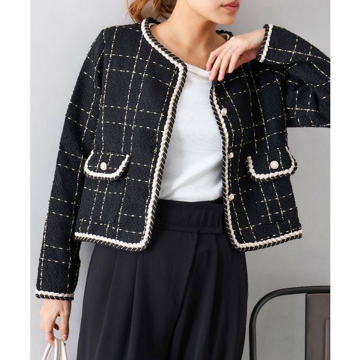 ラメツイードノーカラージャケット | SpRay | 詳細画像4 