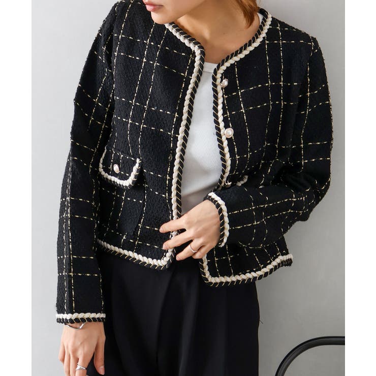 ラメツイードノーカラージャケット | SpRay | 詳細画像6 