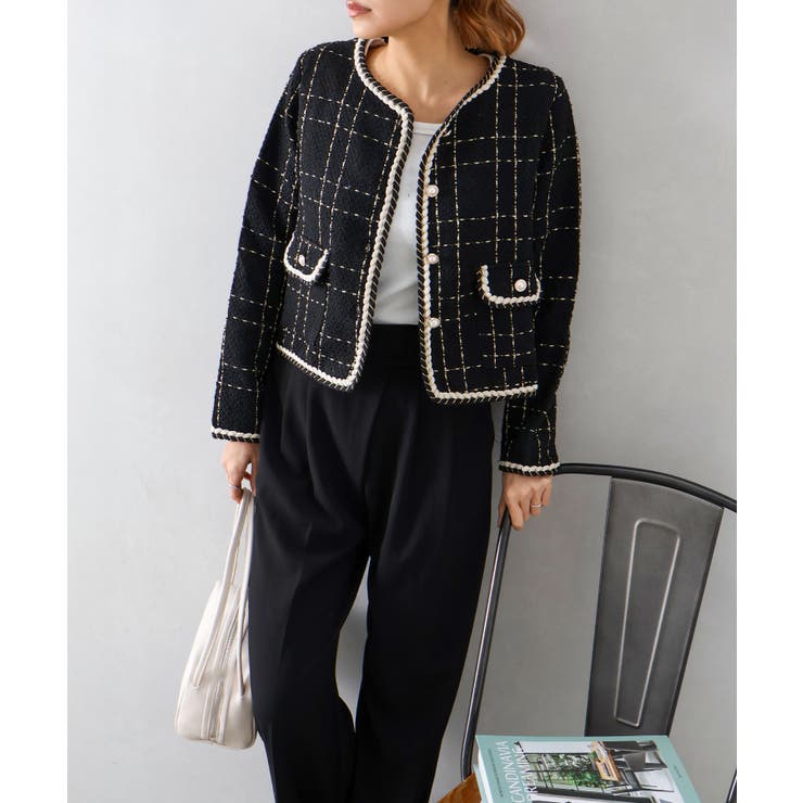 ラメツイードノーカラージャケット | SpRay | 詳細画像7 