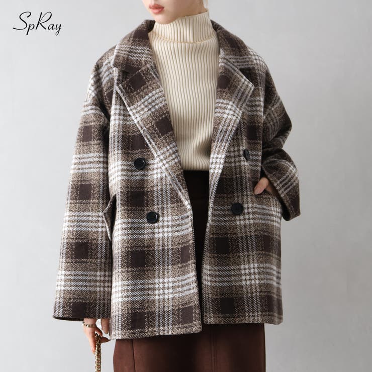 フェイクウール チェックＢＩＧジャケット | SpRay | 詳細画像1 