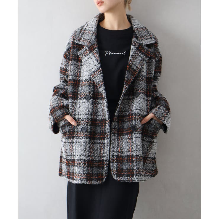 ブークレチェックビッグジャケット[品番：SPRW0010764]｜SpRay