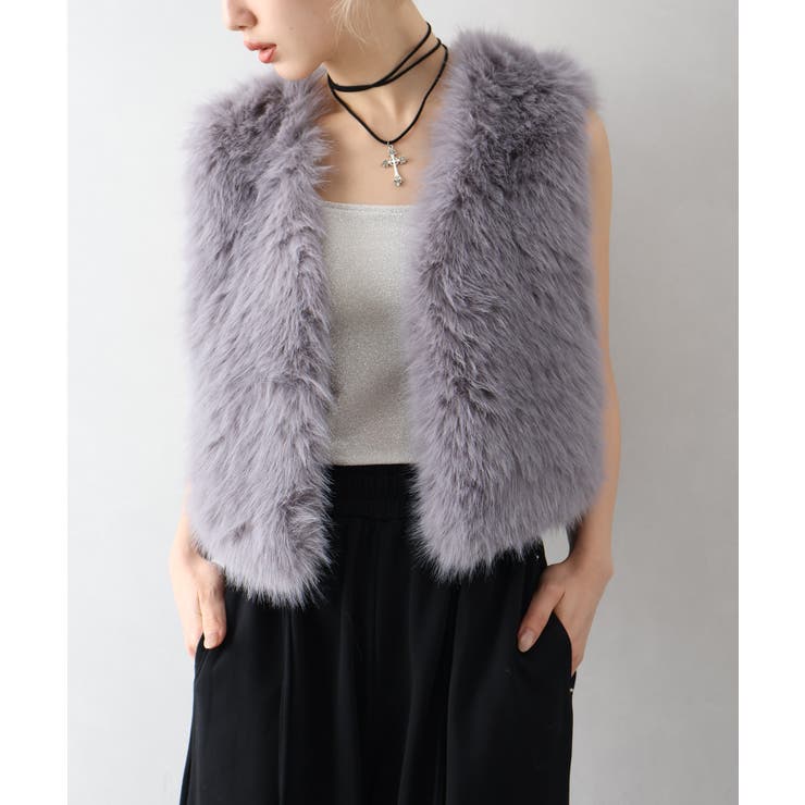 グレー | エコファーショートベスト | SpRay