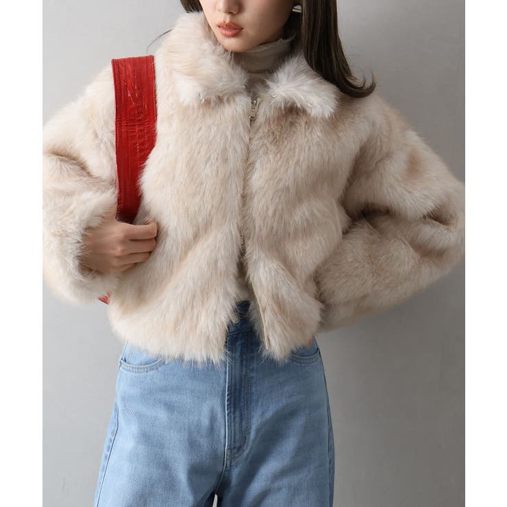 ファーブルゾン ヒビ割れ加工 着画あり ファーブルゾン ヒビ割れ加工 着画あり 2025新作】フェイクファー