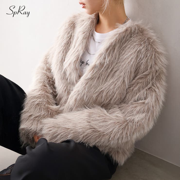 ロングフォックスノーカラージャケット | SpRay | 詳細画像1 