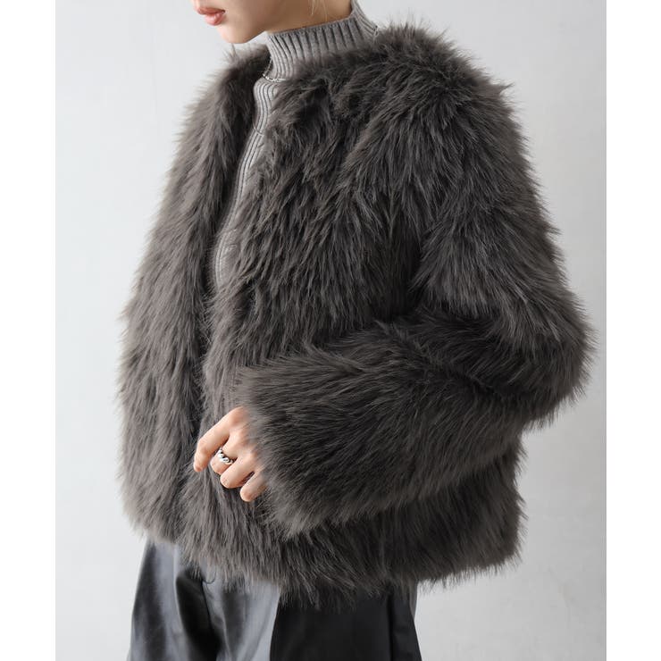 ロングフォックスノーカラージャケット | SpRay | 詳細画像19 