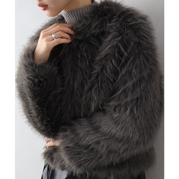 ロングフォックスノーカラージャケット | SpRay | 詳細画像23 